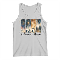 Christian Christmas Tank Top A Savior Is Born Jesus Nativity Scene - Wonder Print Shop