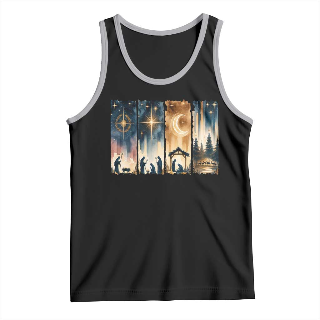 Christian Christmas Tank Top A Savior Is Born Jesus Nativity Scene - Wonder Print Shop