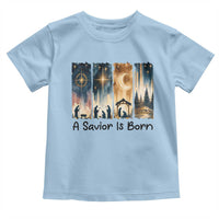 Christian Christmas Toddler T Shirt A Savior Is Born Jesus Nativity Scene - Wonder Print Shop