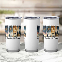 Christian Christmas Tumbler Cup A Savior Is Born Jesus Nativity Scene - Wonder Print Shop