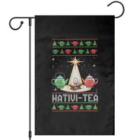 Funny Christmas Tea Lover Garden Flag Nativi Tea Nativity Scene Christian Xmas - Wonder Print Shop