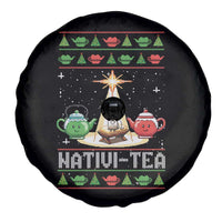 Funny Christmas Tea Lover Spare Tire Cover Nativi Tea Nativity Scene Christian Xmas - Wonder Print Shop