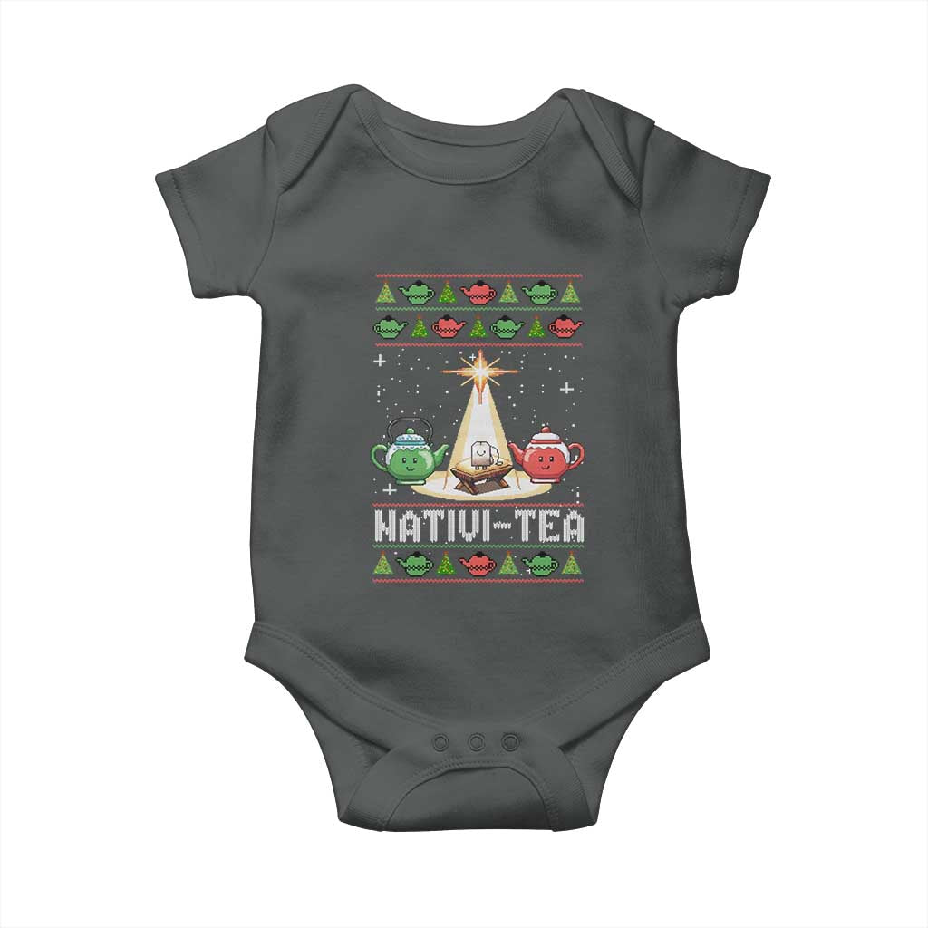 Funny Christmas Tea Lover Baby Onesie Nativi Tea Nativity Scene Christian Xmas - Wonder Print Shop