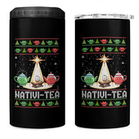 Funny Christmas Tea Lover 4 in 1 Can Cooler Tumbler Nativi Tea Nativity Scene Christian Xmas - Wonder Print Shop