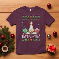 Funny Christmas Tea Lover T Shirt Nativi Tea Nativity Scene Christian Xmas - Wonder Print Shop