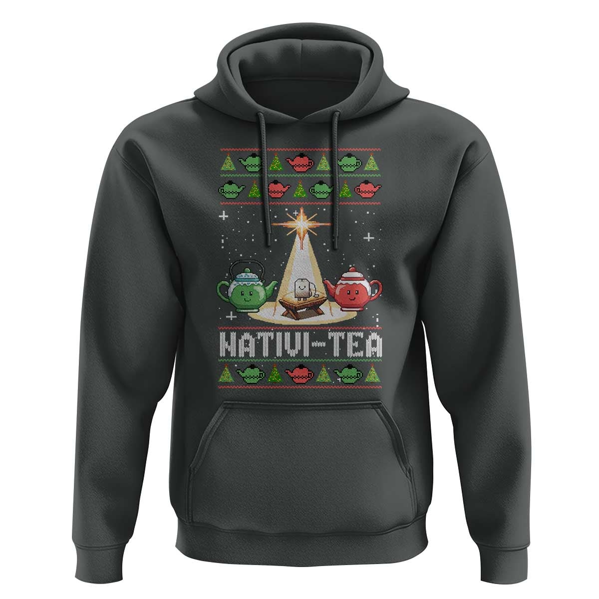 Funny Christmas Tea Lover Hoodie Nativi Tea Nativity Scene Christian Xmas - Wonder Print Shop