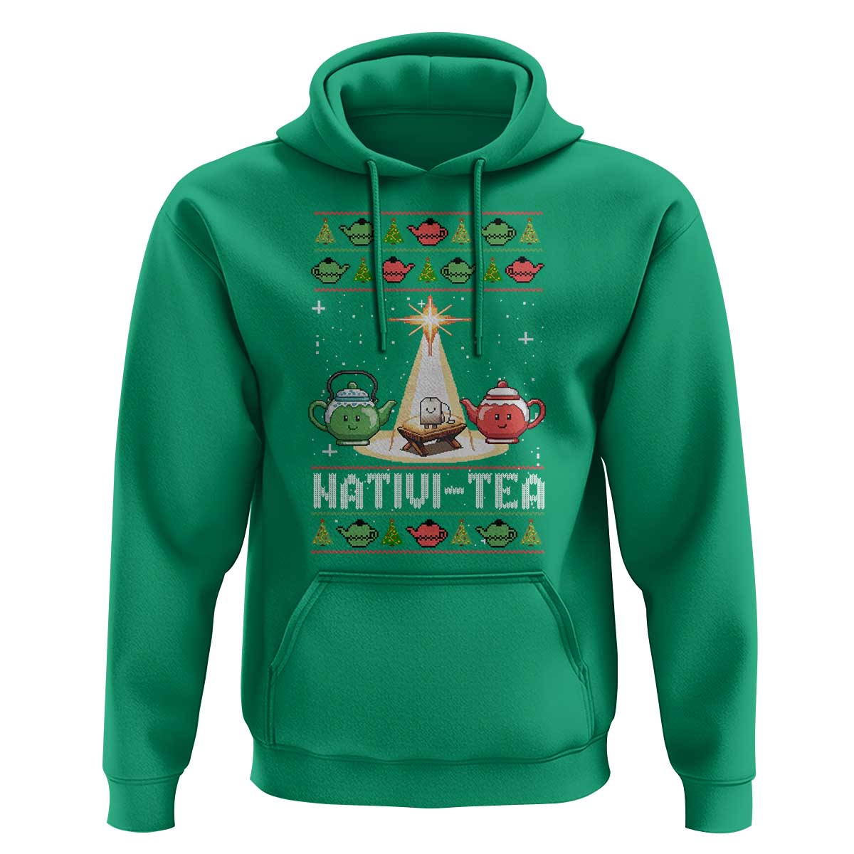 Funny Christmas Tea Lover Hoodie Nativi Tea Nativity Scene Christian Xmas - Wonder Print Shop
