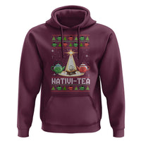 Funny Christmas Tea Lover Hoodie Nativi Tea Nativity Scene Christian Xmas - Wonder Print Shop