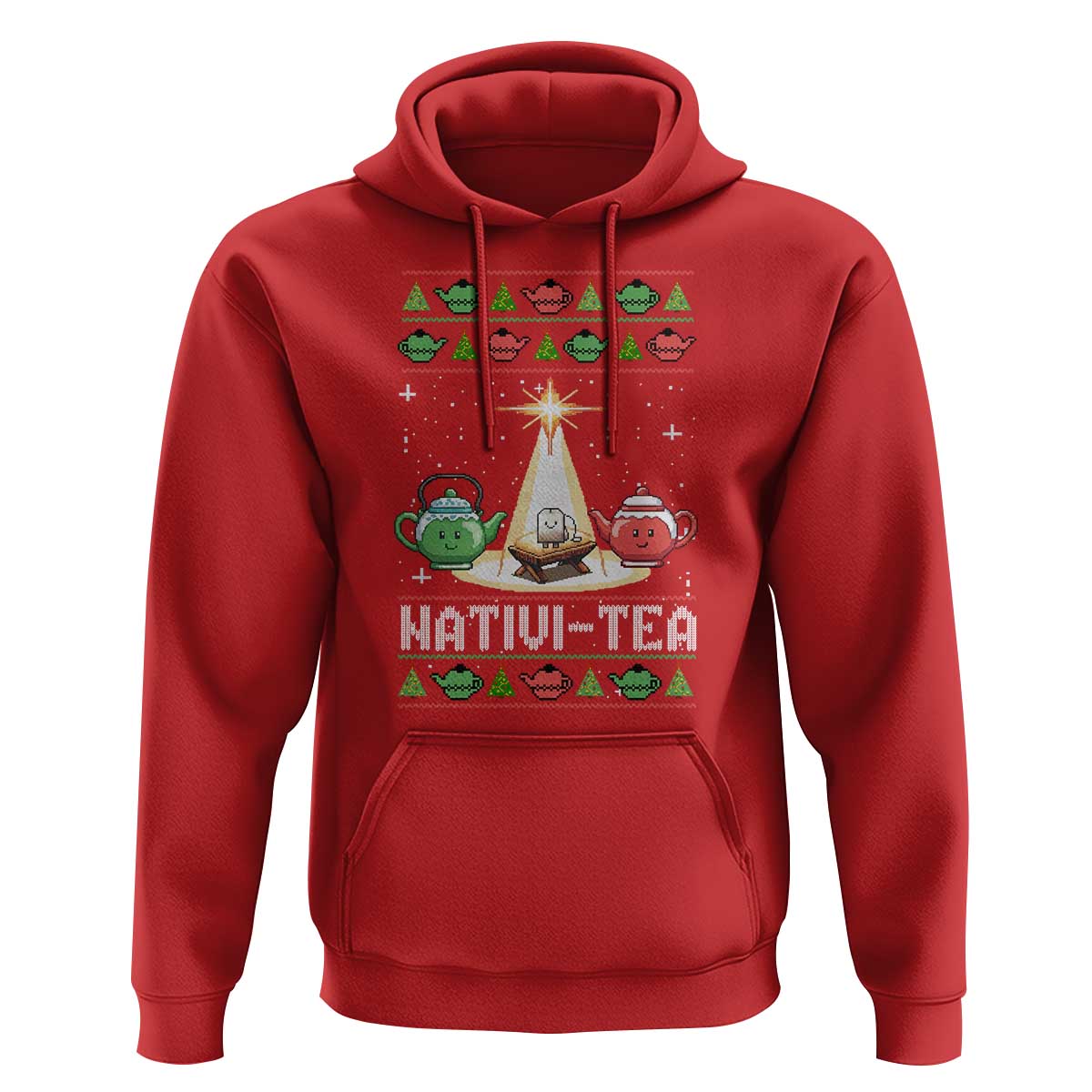 Funny Christmas Tea Lover Hoodie Nativi Tea Nativity Scene Christian Xmas - Wonder Print Shop