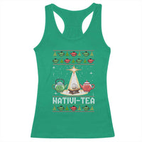 Funny Christmas Tea Lover Racerback Tank Top Nativi Tea Nativity Scene Christian Xmas - Wonder Print Shop