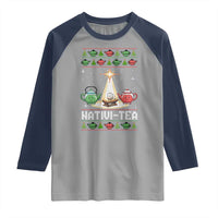 Funny Christmas Tea Lover Raglan Shirt Nativi Tea Nativity Scene Christian Xmas - Wonder Print Shop