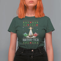 Funny Christmas Tea Lover T Shirt For Women Nativi Tea Nativity Scene Christian Xmas - Wonder Print Shop