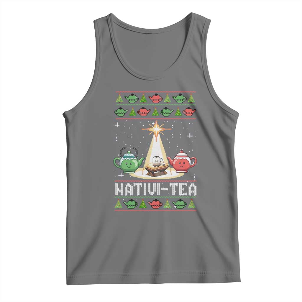 Funny Christmas Tea Lover Tank Top Nativi Tea Nativity Scene Christian Xmas - Wonder Print Shop