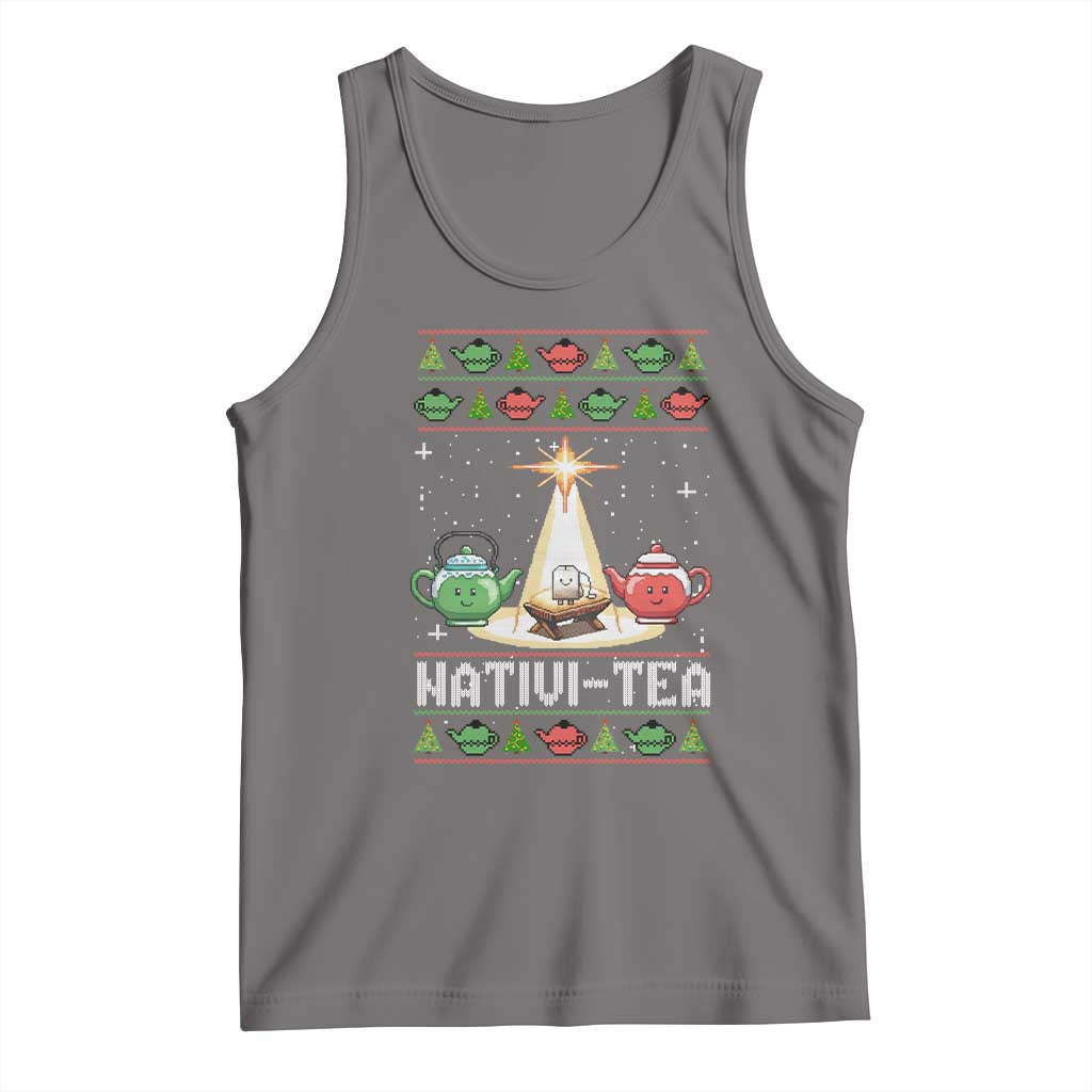 Funny Christmas Tea Lover Tank Top Nativi Tea Nativity Scene Christian Xmas - Wonder Print Shop