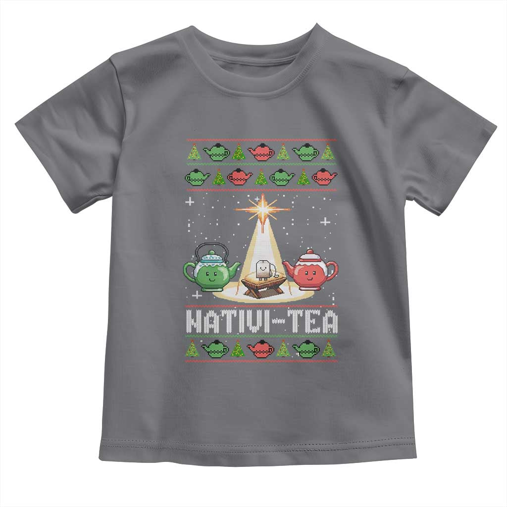 Funny Christmas Tea Lover Toddler T Shirt Nativi Tea Nativity Scene Christian Xmas - Wonder Print Shop