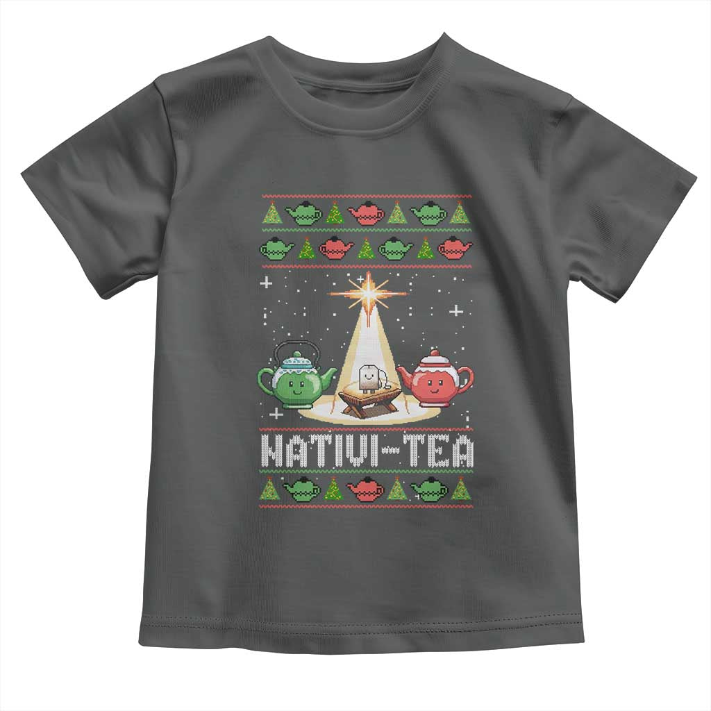 Funny Christmas Tea Lover Toddler T Shirt Nativi Tea Nativity Scene Christian Xmas - Wonder Print Shop