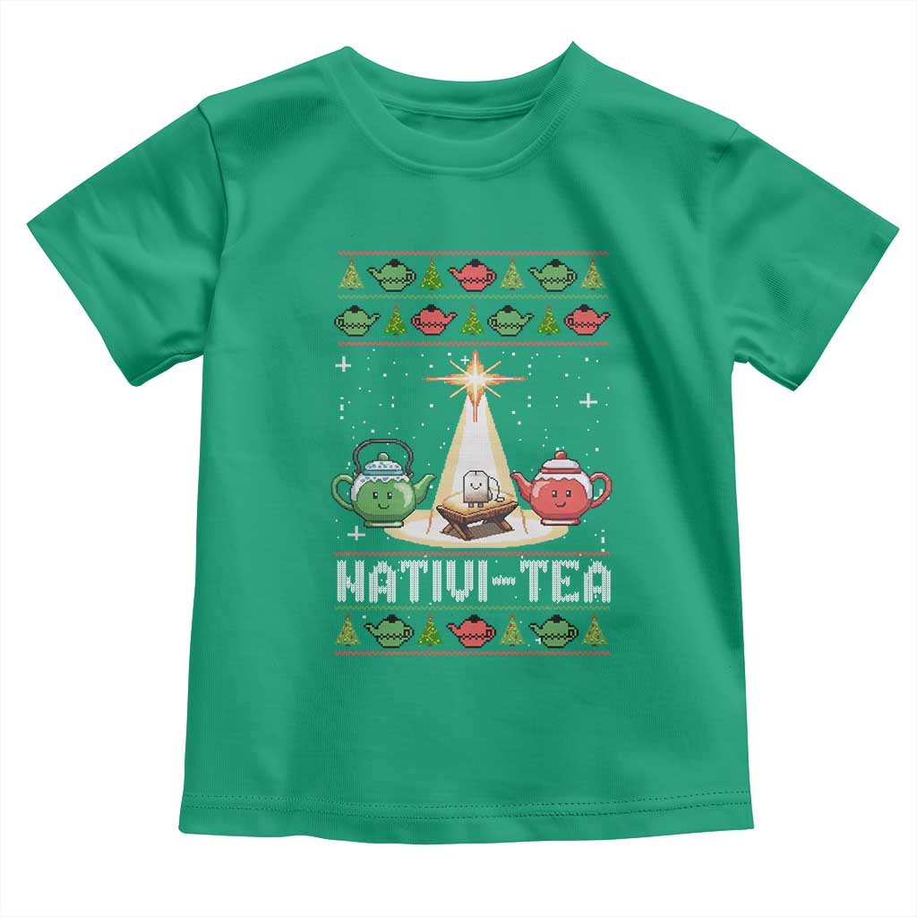 Funny Christmas Tea Lover Toddler T Shirt Nativi Tea Nativity Scene Christian Xmas - Wonder Print Shop