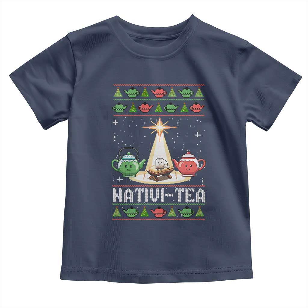 Funny Christmas Tea Lover Toddler T Shirt Nativi Tea Nativity Scene Christian Xmas - Wonder Print Shop