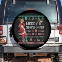 Funny Black Santa Christmas Basketball Spare Tire Cover Merry Swishmass Xmas Sport - Wonder Print Shop