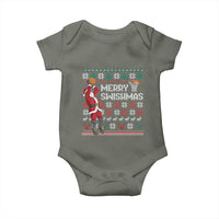 Funny Black Santa Christmas Basketball Baby Onesie Merry Swishmass Xmas Sport - Wonder Print Shop