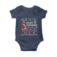 Funny Black Santa Christmas Basketball Baby Onesie Merry Swishmass Xmas Sport - Wonder Print Shop
