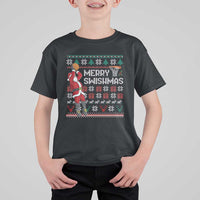Funny Black Santa Christmas Basketball T Shirt For Kid Merry Swishmass Xmas Sport - Wonder Print Shop