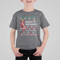 Funny Black Santa Christmas Basketball T Shirt For Kid Merry Swishmass Xmas Sport - Wonder Print Shop