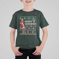 Funny Black Santa Christmas Basketball T Shirt For Kid Merry Swishmass Xmas Sport - Wonder Print Shop