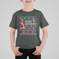 Funny Black Santa Christmas Basketball T Shirt For Kid Merry Swishmass Xmas Sport - Wonder Print Shop