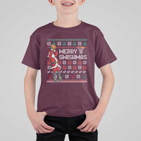 Funny Black Santa Christmas Basketball T Shirt For Kid Merry Swishmass Xmas Sport - Wonder Print Shop