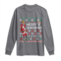 Funny Black Santa Christmas Basketball Long Sleeve Shirt Merry Swishmass Xmas Sport - Wonder Print Shop