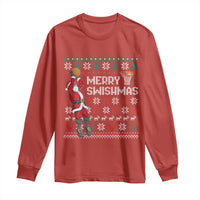 Funny Black Santa Christmas Basketball Long Sleeve Shirt Merry Swishmass Xmas Sport - Wonder Print Shop