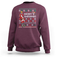 Funny Black Santa Christmas Basketball Sweatshirt Merry Swishmass Xmas Sport - Wonder Print Shop