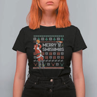Funny Black Santa Christmas Basketball T Shirt For Women Merry Swishmass Xmas Sport - Wonder Print Shop