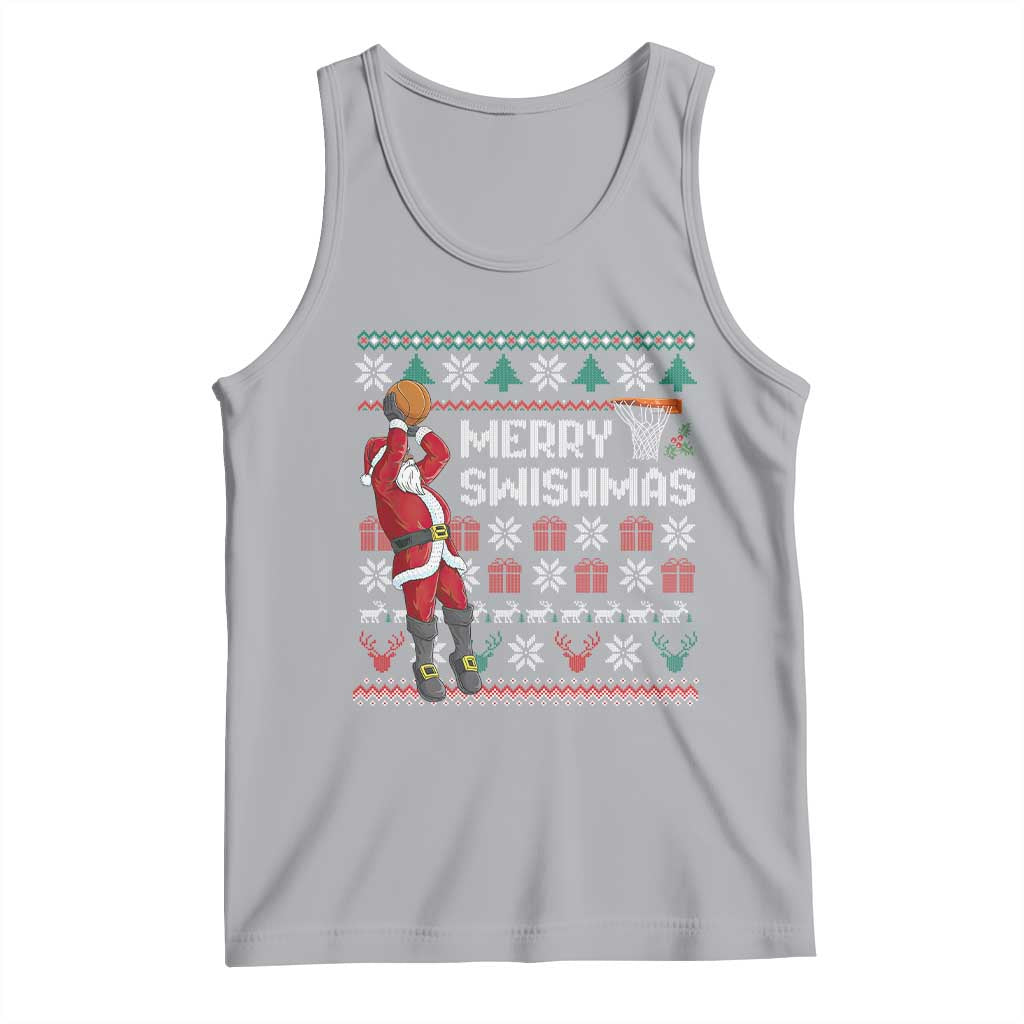 Funny Black Santa Christmas Basketball Tank Top Merry Swishmass Xmas Sport - Wonder Print Shop
