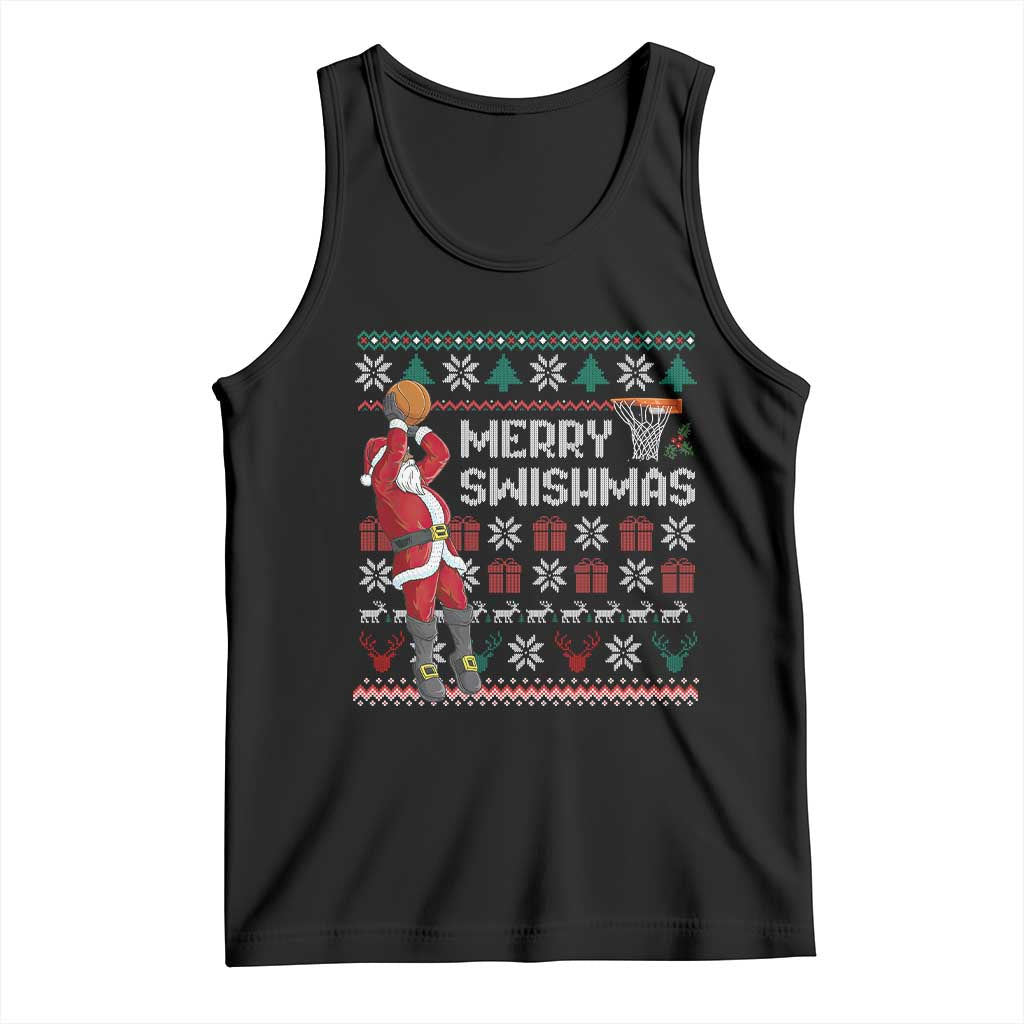 Funny Black Santa Christmas Basketball Tank Top Merry Swishmass Xmas Sport - Wonder Print Shop