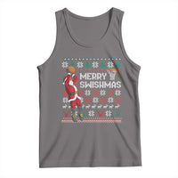 Funny Black Santa Christmas Basketball Tank Top Merry Swishmass Xmas Sport - Wonder Print Shop