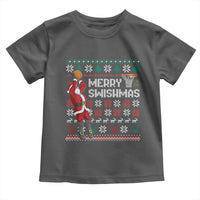 Funny Black Santa Christmas Basketball Toddler T Shirt Merry Swishmass Xmas Sport - Wonder Print Shop