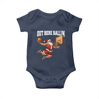 Funny Christmas Basketball Baby Onesie Out Here Ballin Xmas Santa Sport - Wonder Print Shop