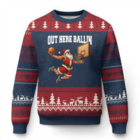Funny Christmas Basketball Ugly Christmas Sweater Out Here Ballin Xmas Santa Sport - Wonder Print Shop