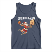 Funny Christmas Basketball Tank Top Out Here Ballin Xmas Santa Sport - Wonder Print Shop