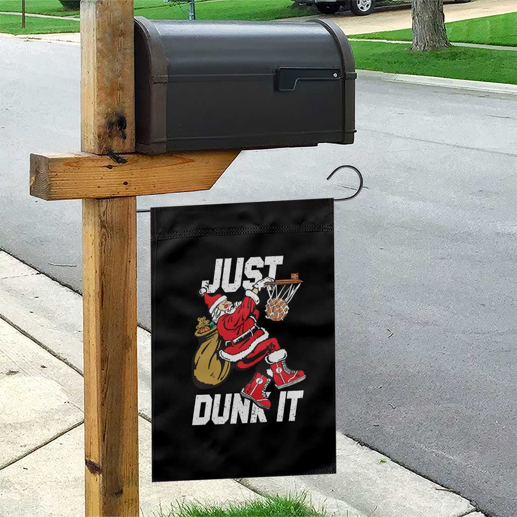 Funny Christmas Basketball Garden Flag Just Dunk It Xmas Santa Sport - Wonder Print Shop