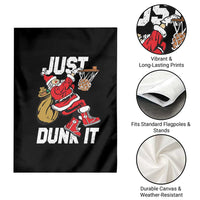 Funny Christmas Basketball Garden Flag Just Dunk It Xmas Santa Sport - Wonder Print Shop