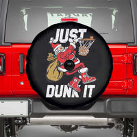 Funny Christmas Basketball Spare Tire Cover Just Dunk It Xmas Santa Sport - Wonder Print Shop