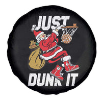 Funny Christmas Basketball Spare Tire Cover Just Dunk It Xmas Santa Sport - Wonder Print Shop