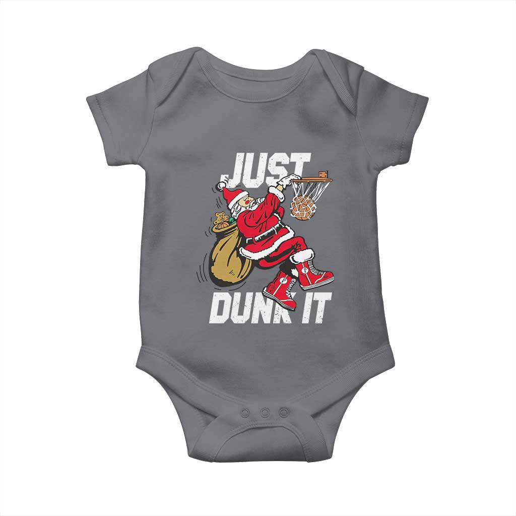 Funny Christmas Basketball Baby Onesie Just Dunk It Xmas Santa Sport - Wonder Print Shop