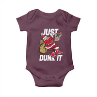 Funny Christmas Basketball Baby Onesie Just Dunk It Xmas Santa Sport - Wonder Print Shop