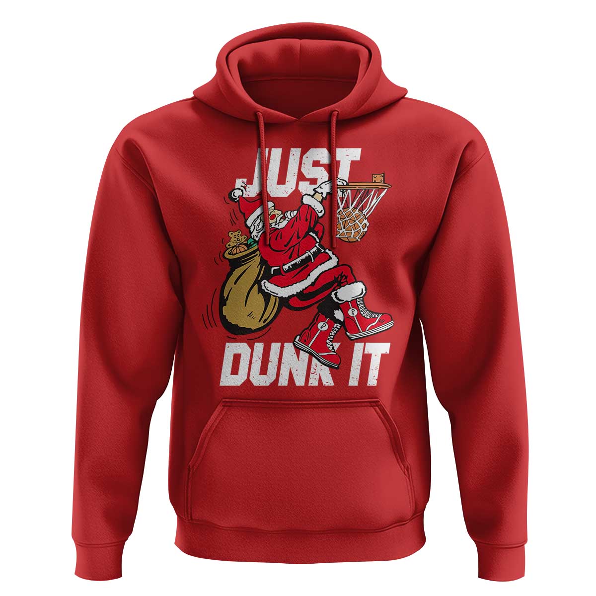 Funny Christmas Basketball Hoodie Just Dunk It Xmas Santa Sport - Wonder Print Shop