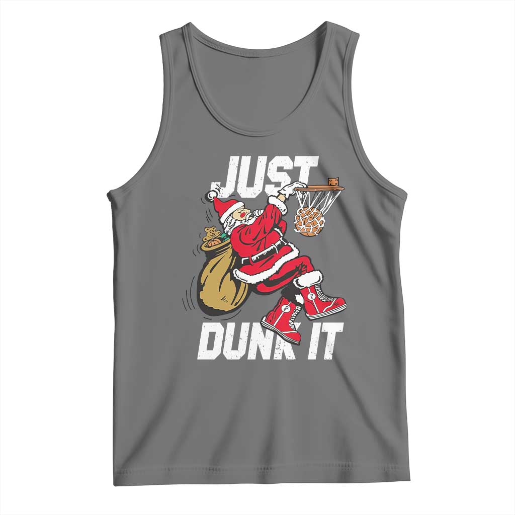 Funny Christmas Basketball Tank Top Just Dunk It Xmas Santa Sport - Wonder Print Shop