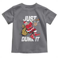 Funny Christmas Basketball Toddler T Shirt Just Dunk It Xmas Santa Sport - Wonder Print Shop